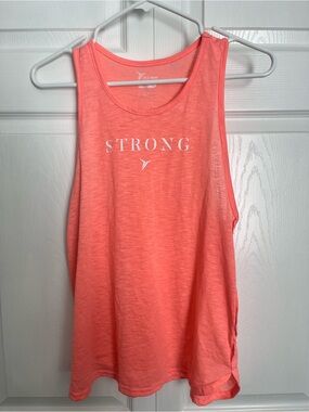 Old Navy Coral Slub 'STRONG' Athletic Tank